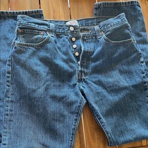 501 straight leg button fly men’s blue jeans 34x34